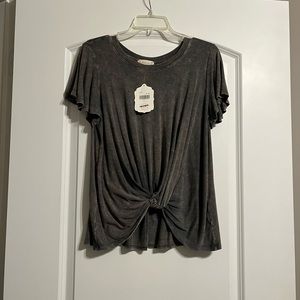 Grey Short Sleeve Top